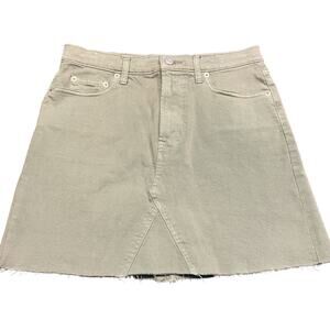 Gap High Waisted Cut-Off Denim Mini Skirt Womens 27‎ Olive Green
